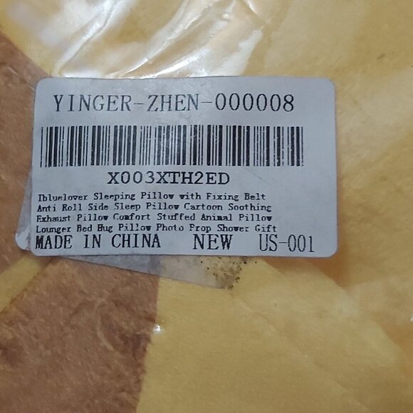 Giraffe Cartoon Side Sleeper Pillow for Babies & Toddlers - With Fixing Belt - Picture 4 of 4